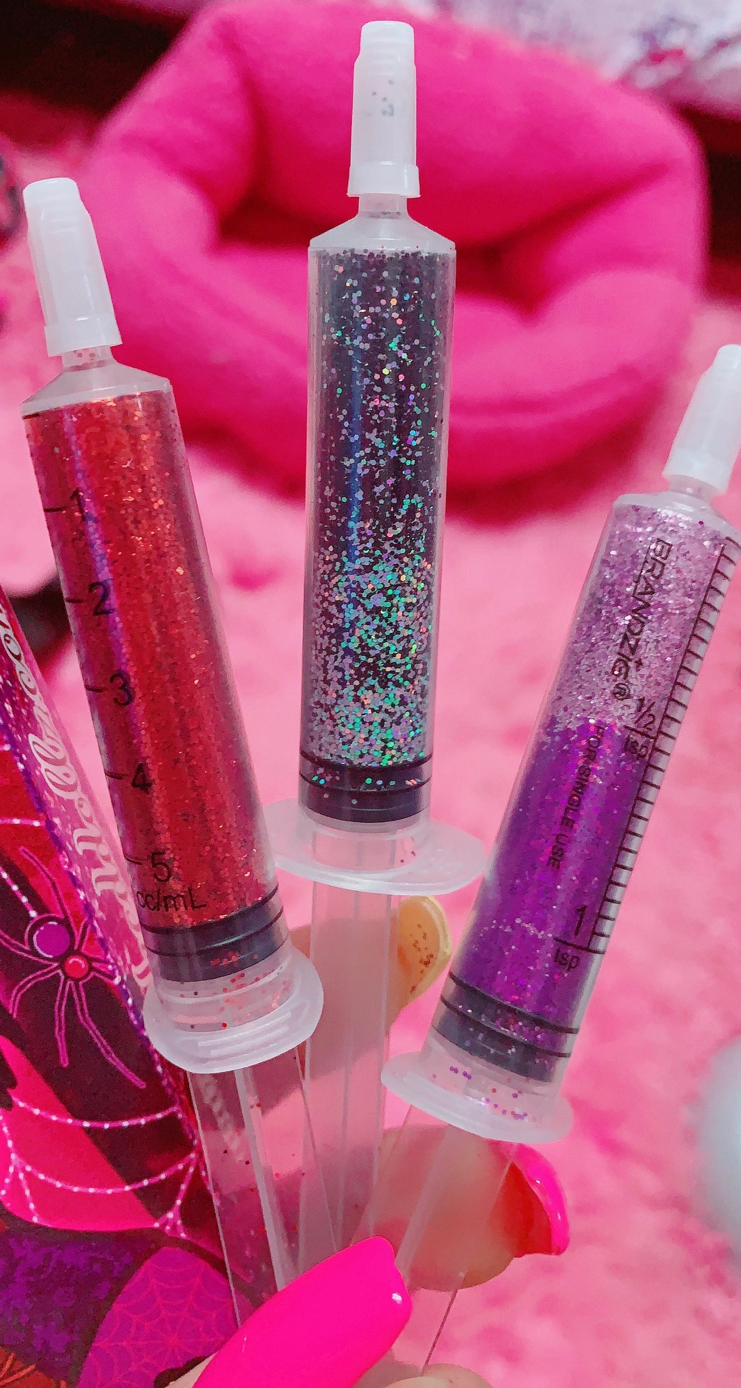 Inked Doll Cosmetics - *GLITTER SYRINGES* + FATAL VOWS LASH* DUO "Coffin Collections" GlamDoll Glitter