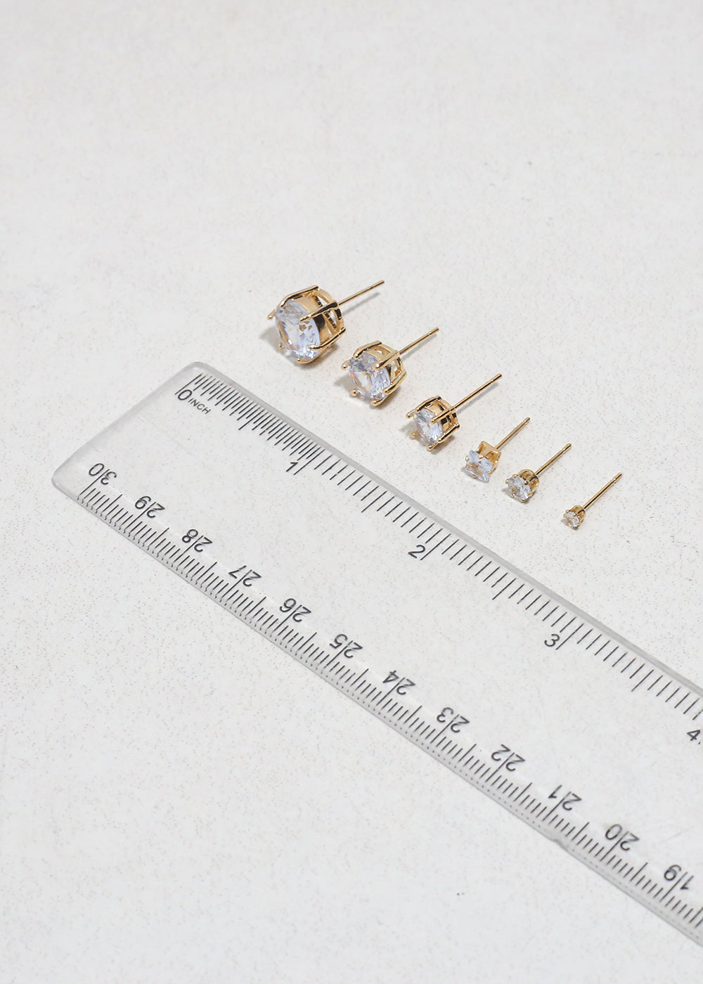 Classic Cubic Zirconia Stud Earrings - Silver