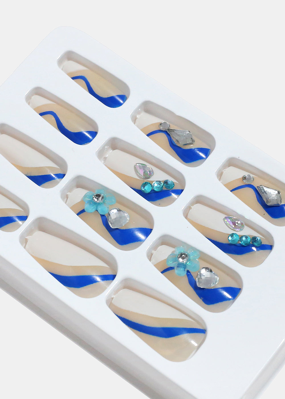 AOA Studio Cobalt Bloom 5D Pre-Glued Press-On Nails