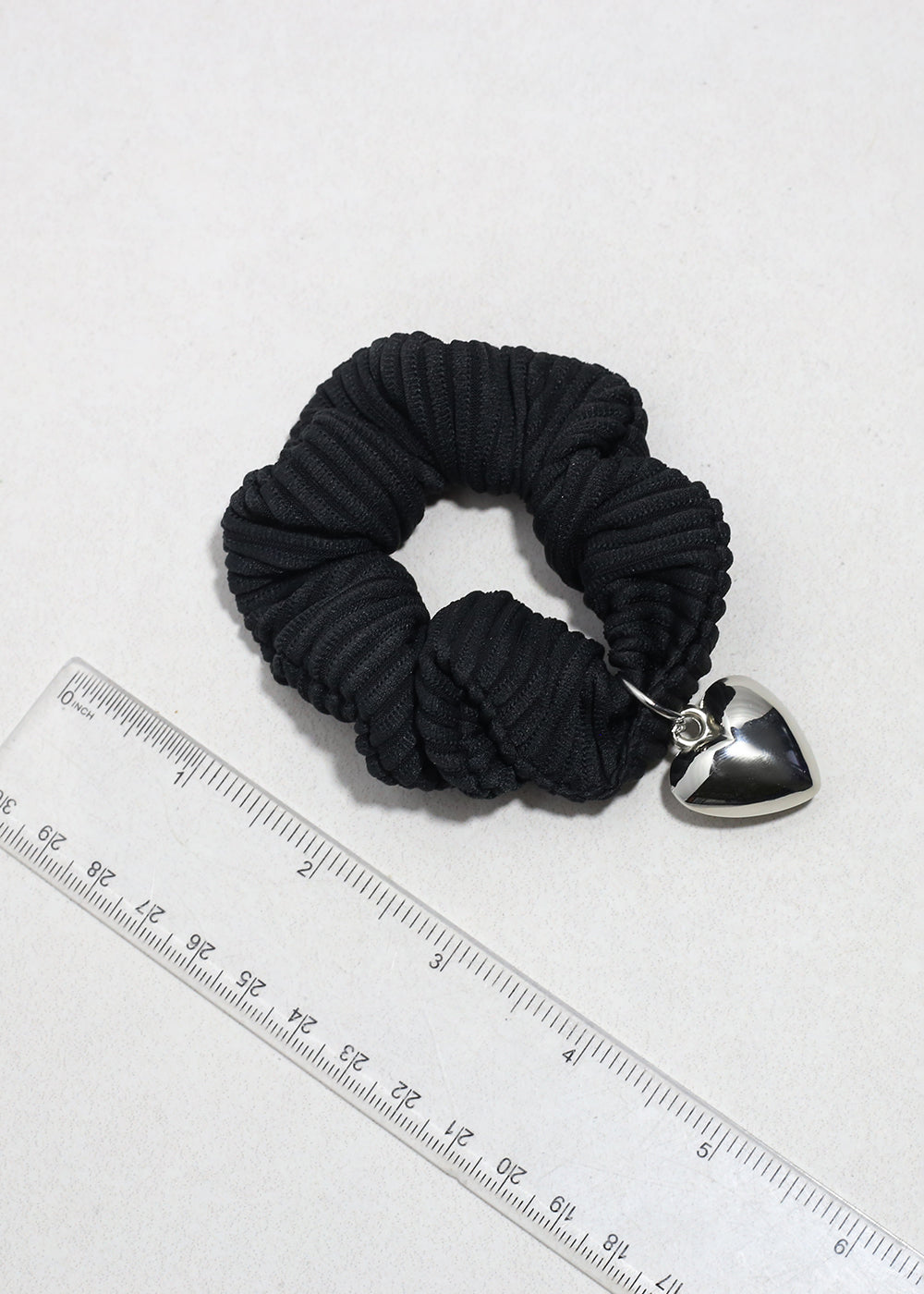 Heart Charm Pleated Scrunchie