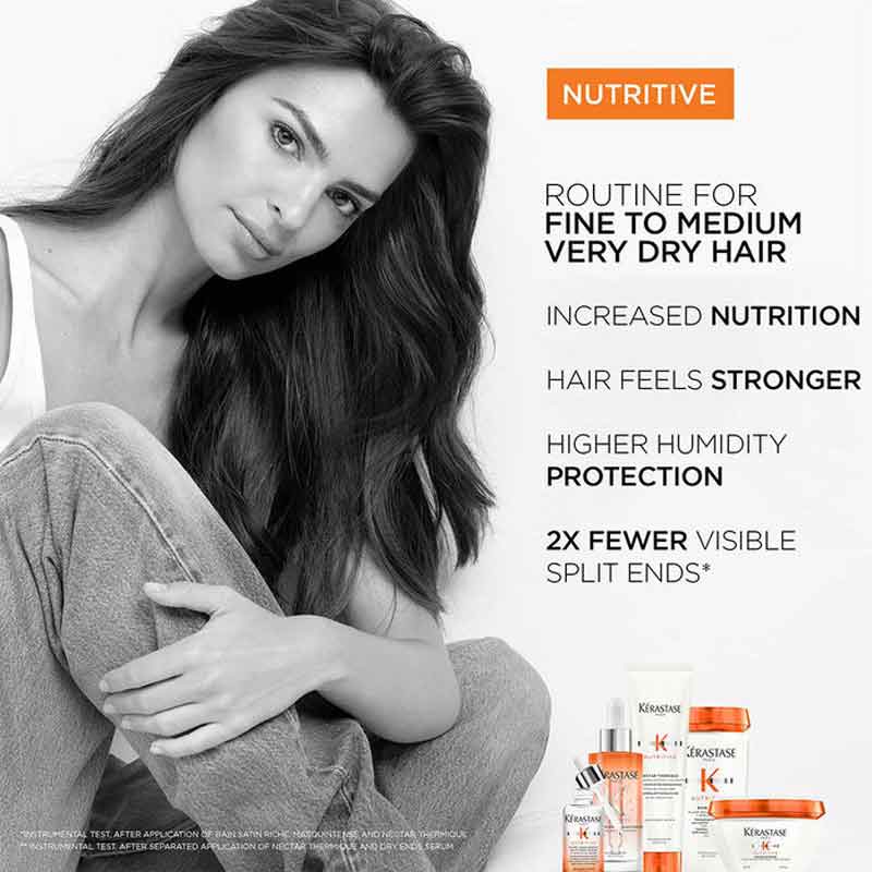 Kérastase Nutritive Hydrating Shampoo, Conditioner + FREE Anti-Frizz Blow Dry Milk