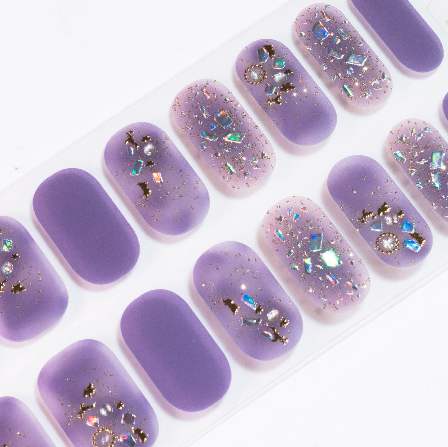 Candied Nails - Purple Sparkle Gel Nails
