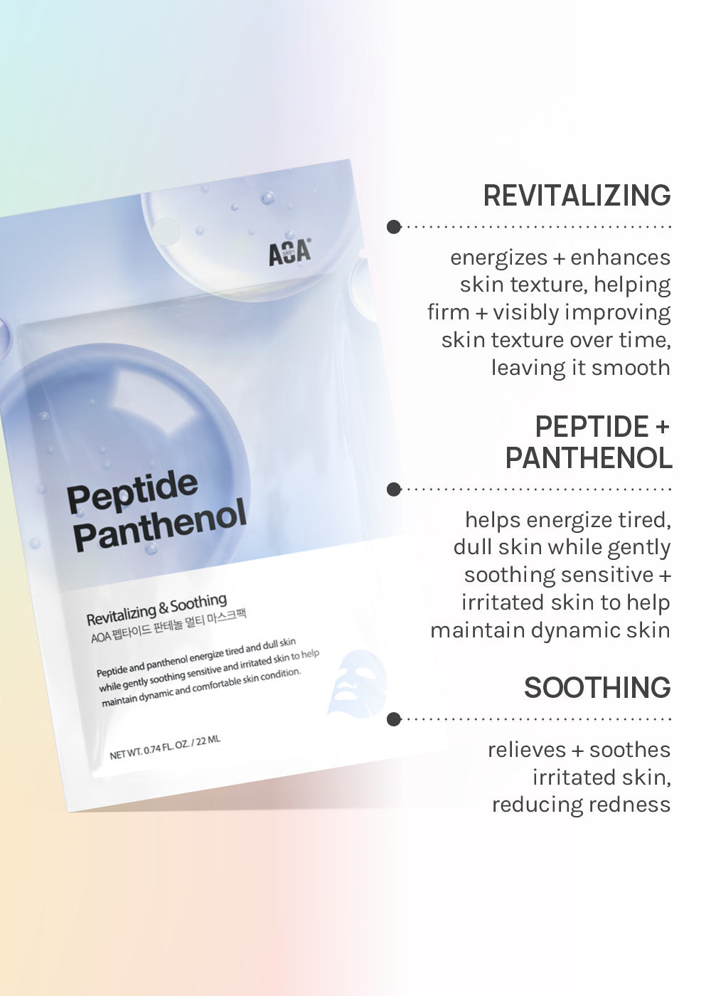 AOA Skin Peptide + Panthenol Sheet Mask