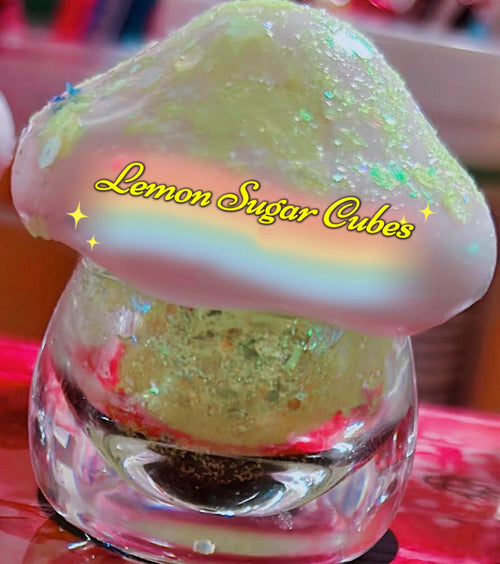 Inked Doll Cosmetics - LEMON SUGAR CUBES Neon Yellow (Chunky or Fine) “Magic Mushroom Gels”