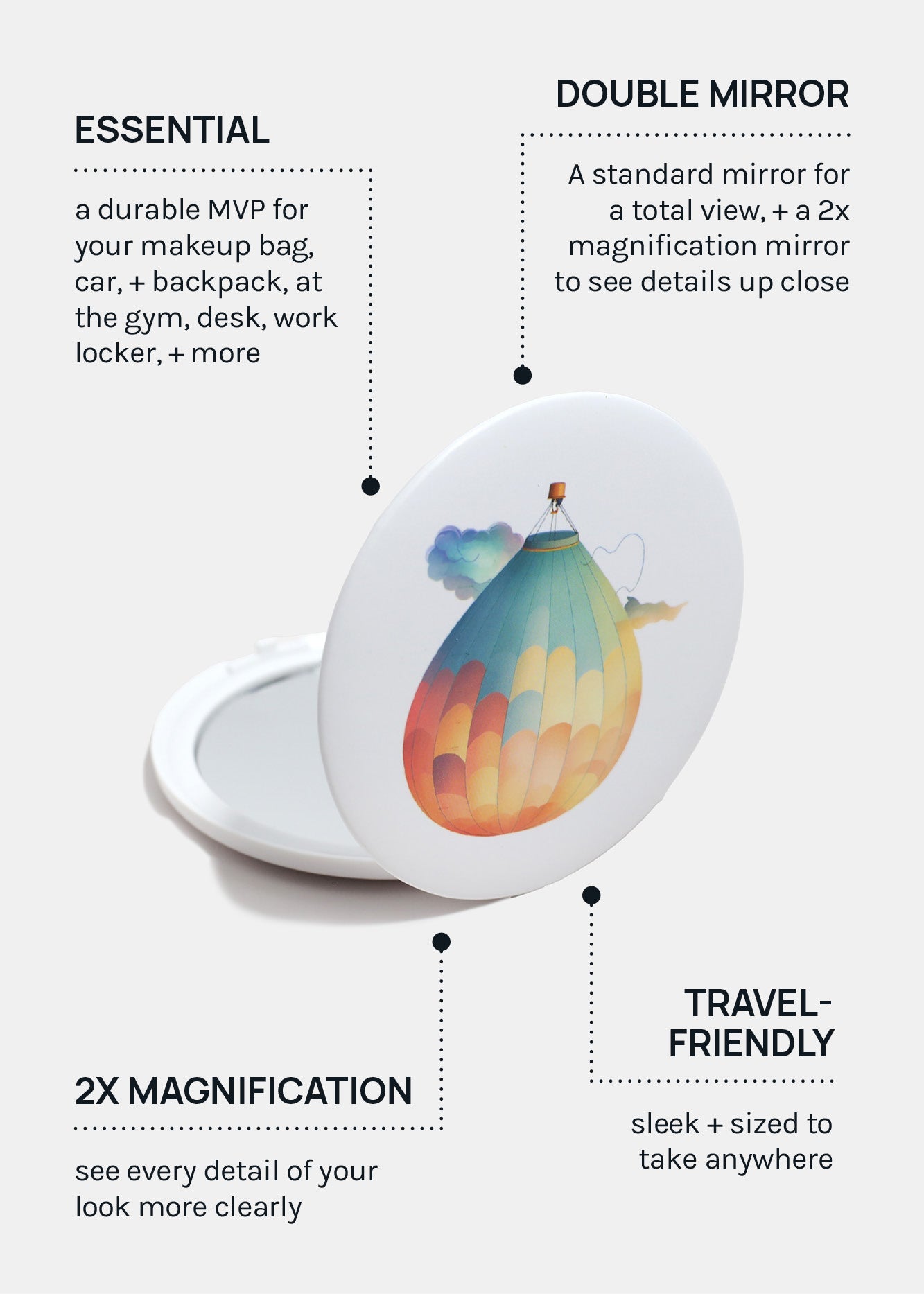 AOA Double-Sided Compact Mirror – Round