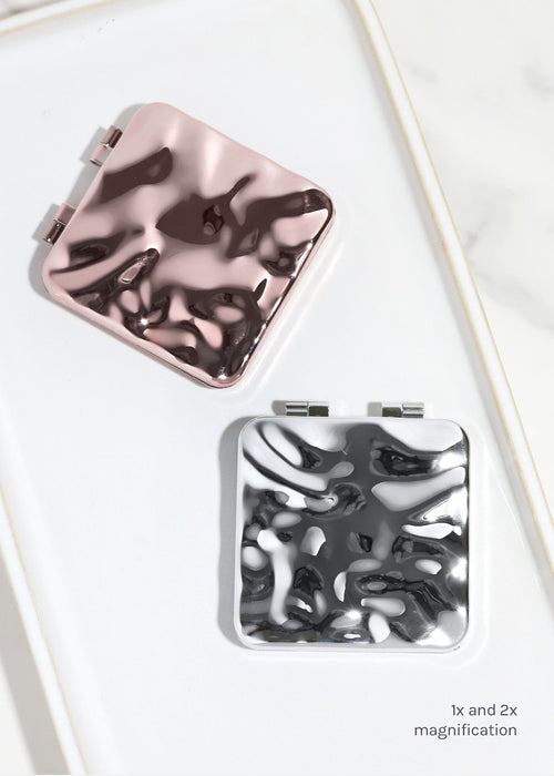 AOA Double-Sided Compact Mirror – Metallic Wave