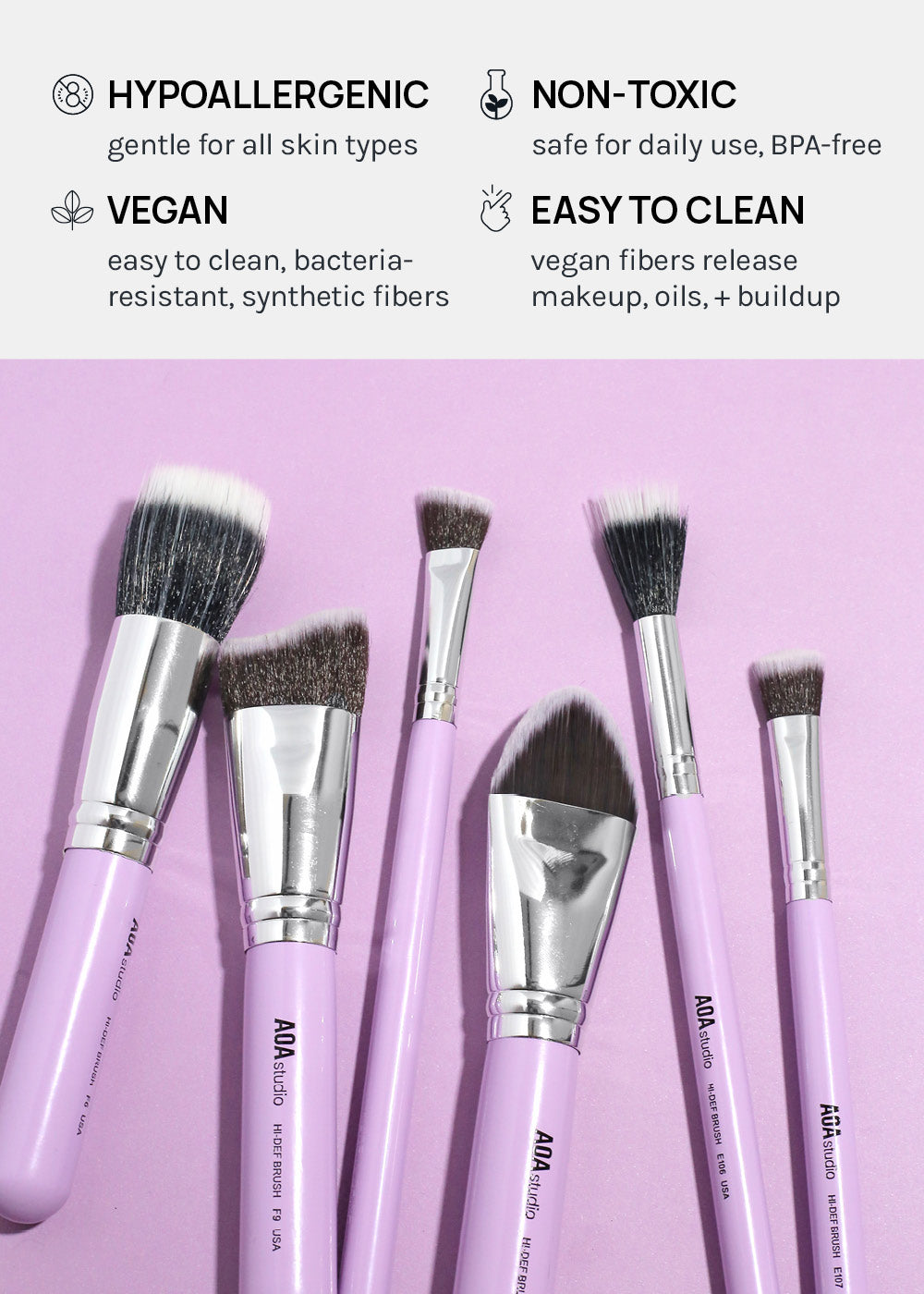 AOA UltraViolet Single Eye Brushes