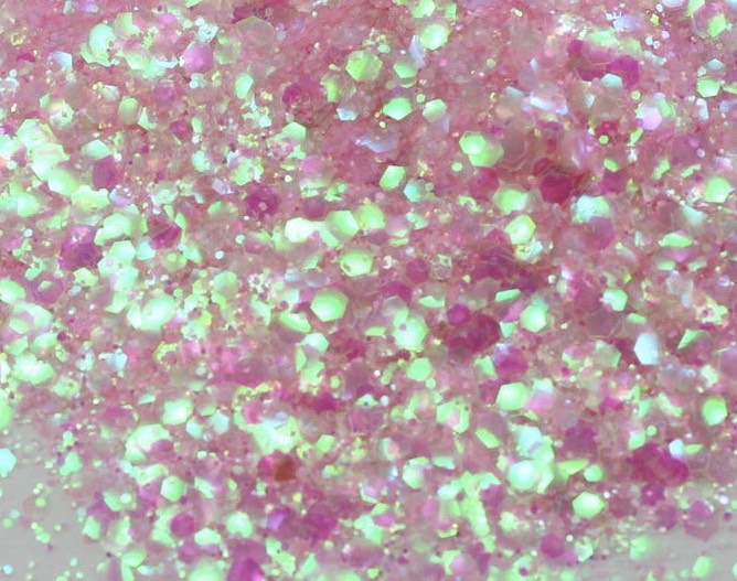Inked Doll Cosmetics - BUBBLEBATH (White/Pink) Iridescent Chunky Glamdoll Glitter