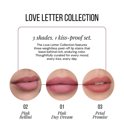 C&D Beauty - The Love Letter Collection - Peel-Off Lip Stain Trio