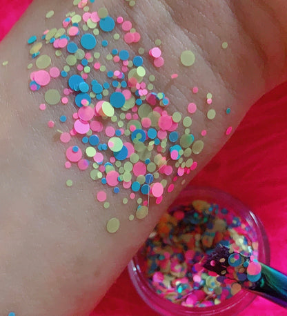 Inked Doll Cosmetics - DIPPIN' DOTS *UV* Festival GlamDoll Glitter Confetti