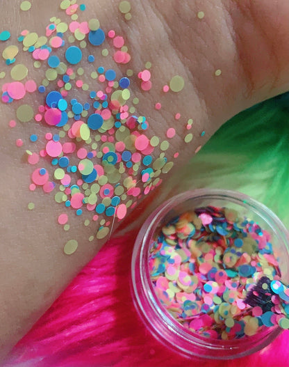 Inked Doll Cosmetics - DIPPIN' DOTS *UV* Festival GlamDoll Glitter Confetti