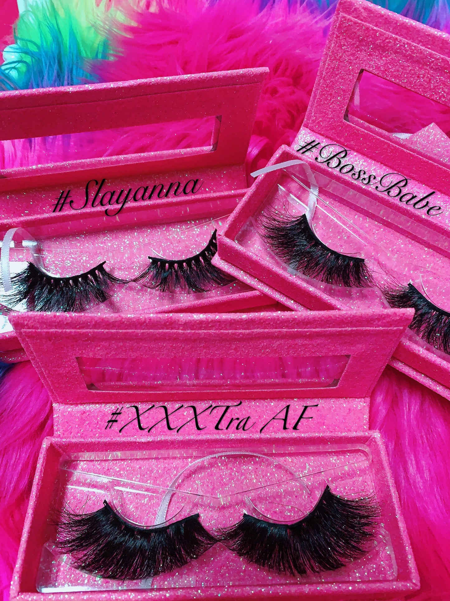 Inked Doll Cosmetics - #XXXTRA AF 5D DreamDoll-LUXE Lash *PINK GLITTER* Glam Magnet Case