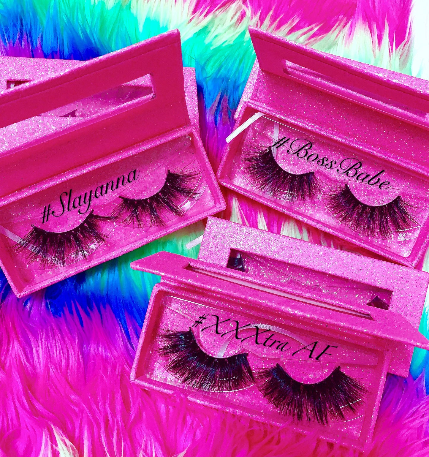 Inked Doll Cosmetics - #XXXTRA AF 5D DreamDoll-LUXE Lash *PINK GLITTER* Glam Magnet Case