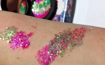 Inked Doll Cosmetics - *EDC (Electric Daisy Festival)* Metallic/Iridescent Duo Pressed Glitter!