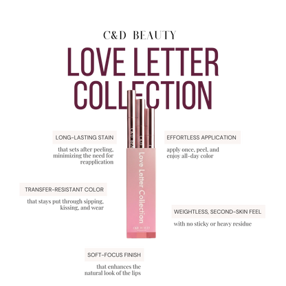 C&D Beauty - The Love Letter Collection - Peel-Off Lip Stain Trio