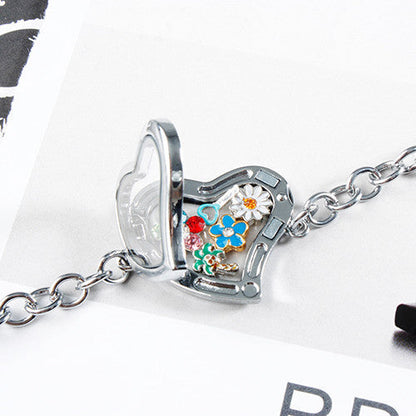 Golden Crystal Star Locket Charm