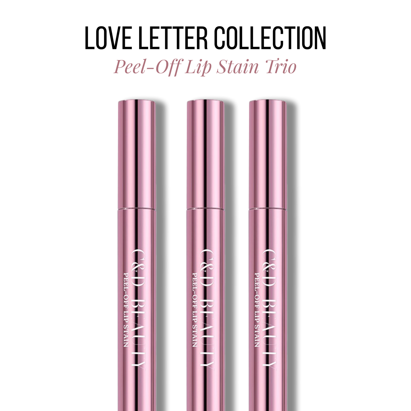C&D Beauty - The Love Letter Collection - Peel-Off Lip Stain Trio