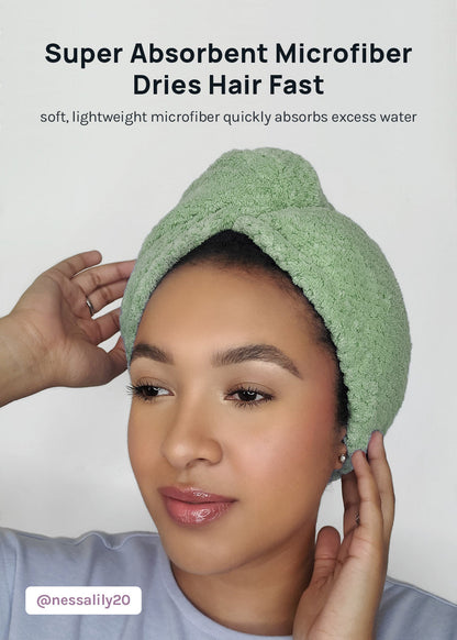 AOA Microfiber Hair Towel Turban