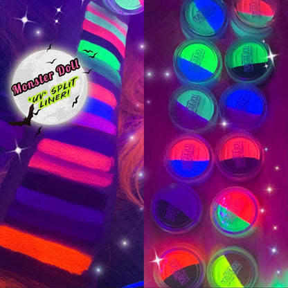 Inked Doll Cosmetics - (HUGE!) Monster Doll ZOMBY GAGA *UV Neon Pastel* SPLIT LINER/ FACE/ BODY PAINT