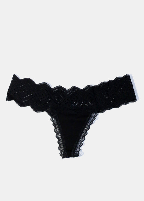 Black Lace Thong