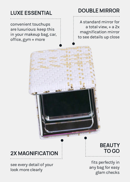 AOA Pro Double-Sided Compact Mirror – Rectangular Weave