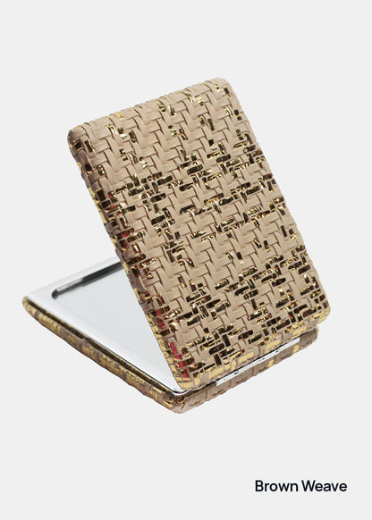 AOA Pro Double-Sided Compact Mirror – Rectangular Weave