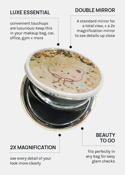 AOA Pro Double-Sided Compact Mirror – Cute Glitter