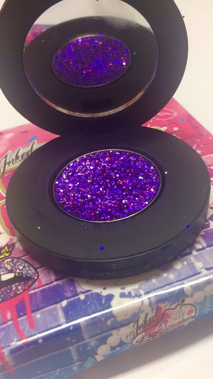 Inked Doll Cosmetics - "PURPLE REIGN!" Single Pressed Glitter Palette