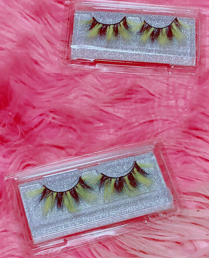 Inked Doll Cosmetics - *Queen BEE-OTCH* (Black & Yellow) DreamDoll COLOR Lashes!