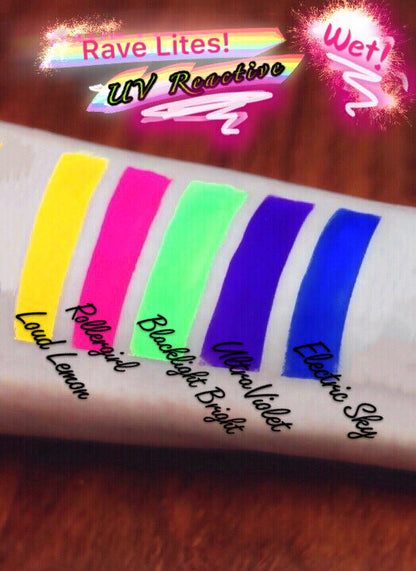 Inked Doll Cosmetics - LOUD LEMON "Rave Lites" (BLACKLITE UV REACTIVE POWDERS)