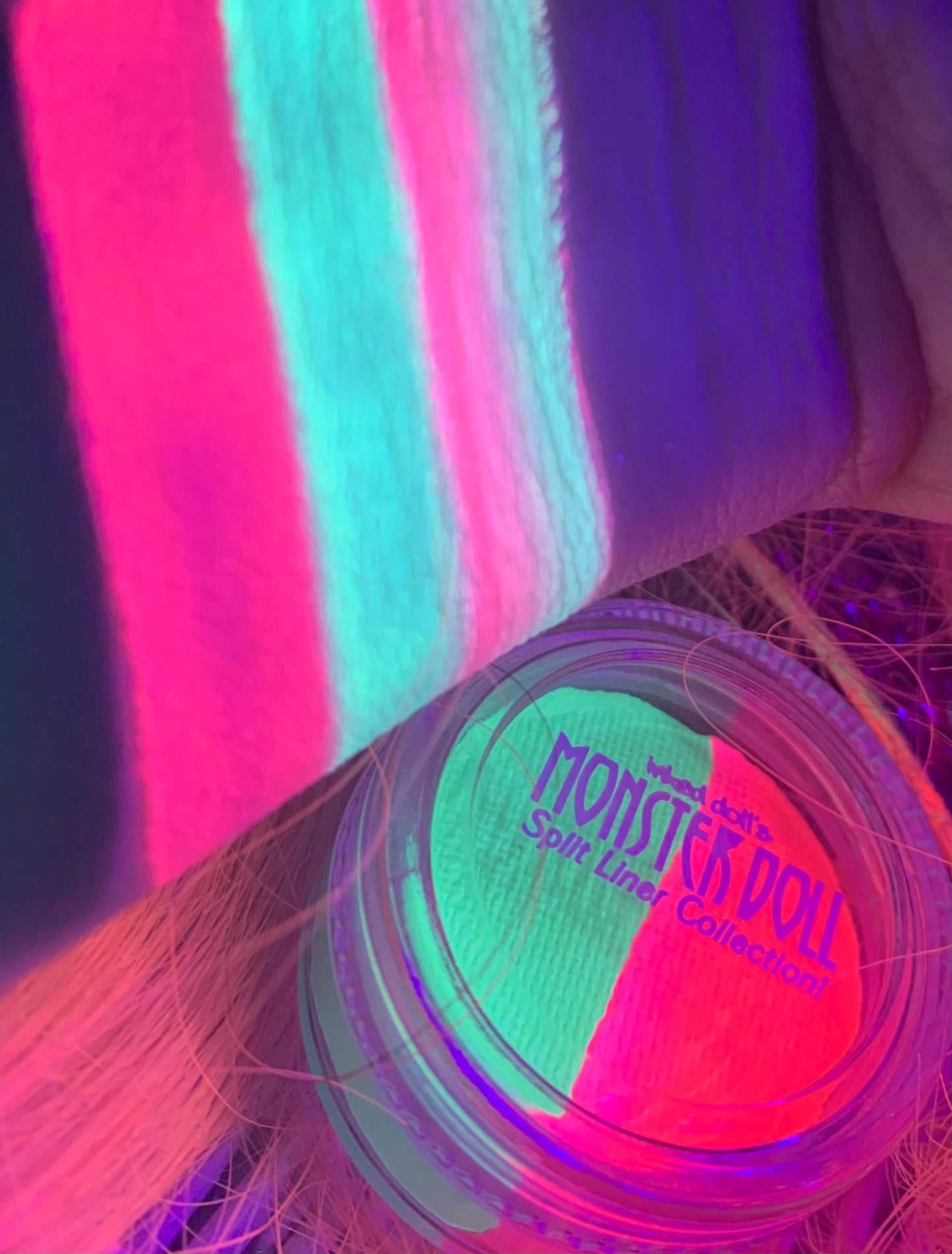 Inked Doll Cosmetics - (HUGE!) Monster Doll ROCHELLE GOYLE *UV Neon Pastel* SPLIT LINER/FACE/BODY PAINT!