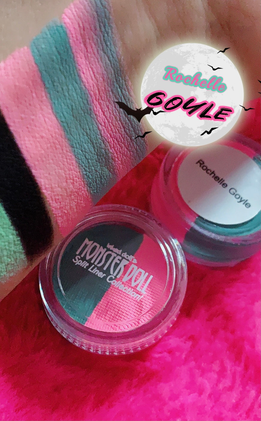 Inked Doll Cosmetics - (HUGE!) Monster Doll ROCHELLE GOYLE *UV Neon Pastel* SPLIT LINER/FACE/BODY PAINT!