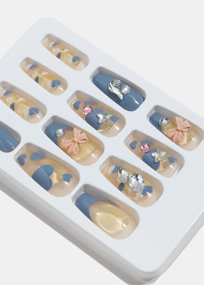 AOA Studio Bluebell Sweetheart 5D Pre-Glued Press-On Nails
