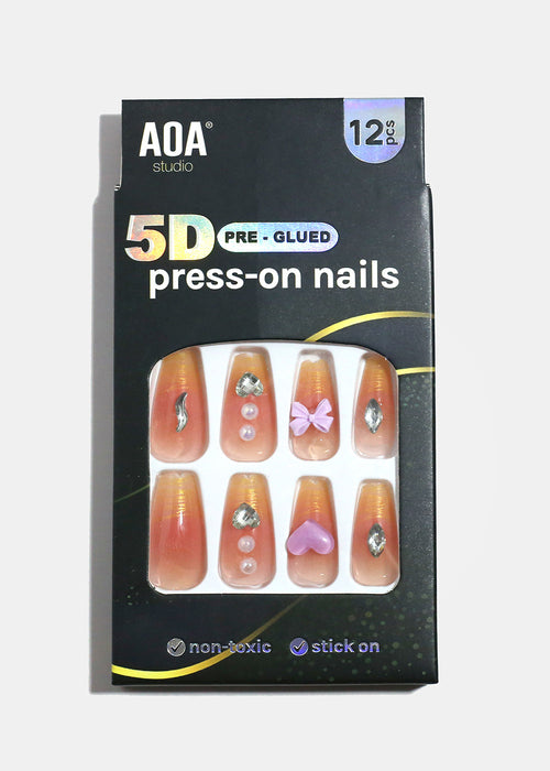 AOA Studio Peachy Daydream 5D Pre-Glued Press-On Nails