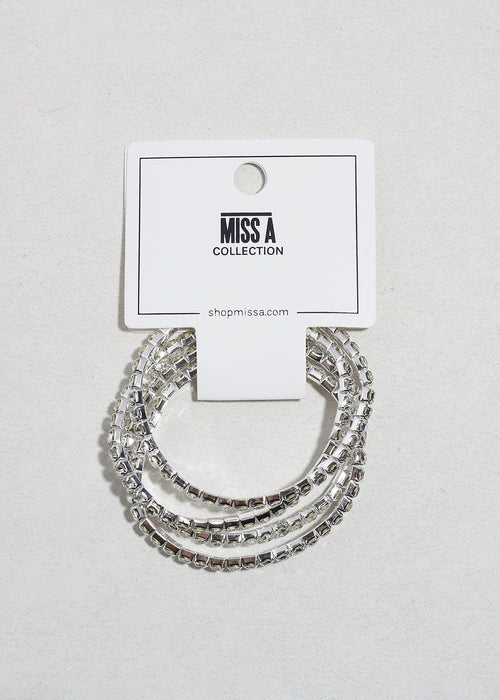 4 PC Rhinestone Bracelet Set
