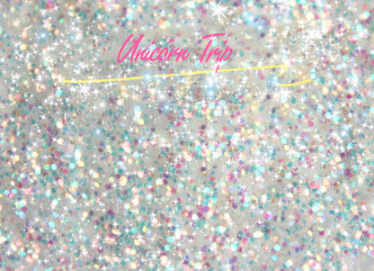 Inked Doll Cosmetics - UNICORN TRIP Chunky (Rainbow) Iridescent Glamdoll Glitter