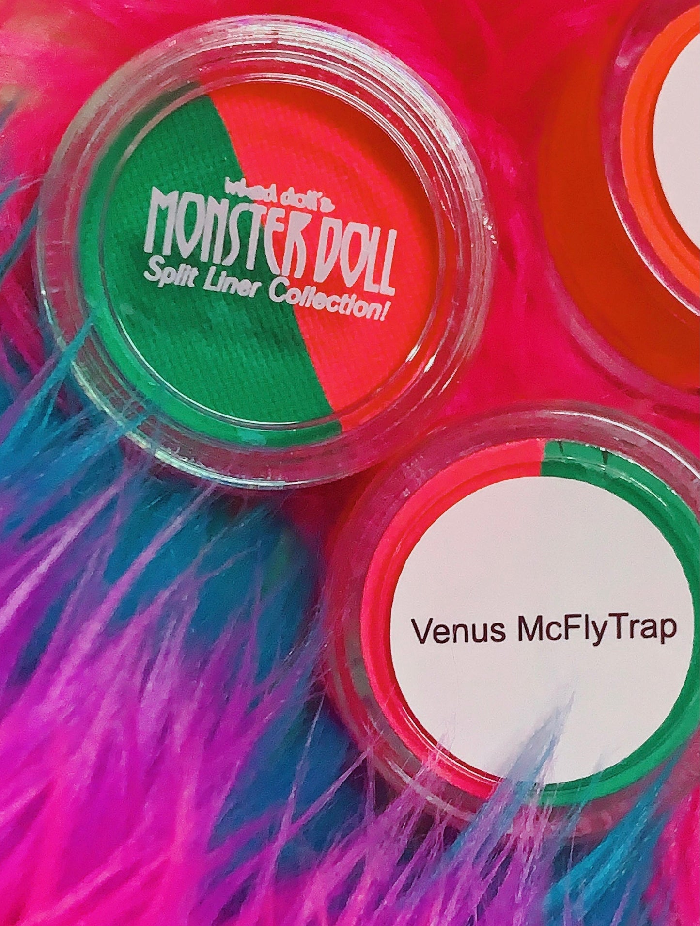 Inked Doll Cosmetics - (HUGE!) Monster Doll VENUS McFLYTRAP *UV Neon Pastel* SPLIT LINER/FACE/BODY PAINT