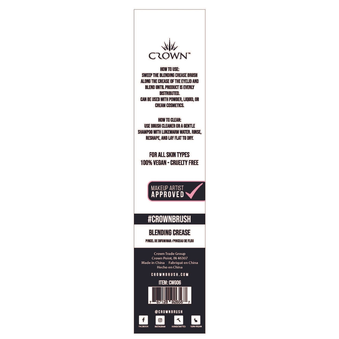 Crown Brush - CWG06- BLENDING CREASE