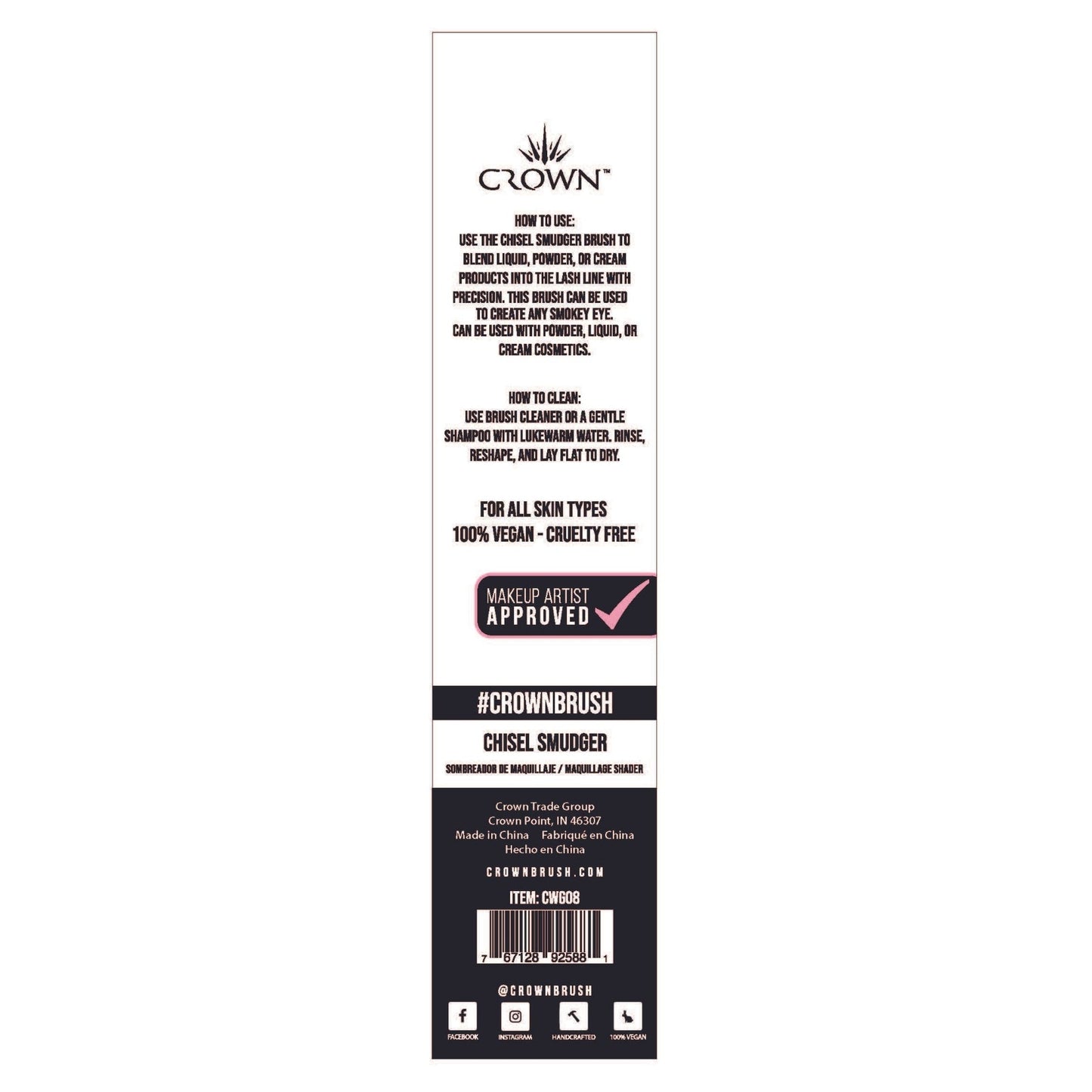 Crown Brush - CWG08- CHISEL SMUDGER