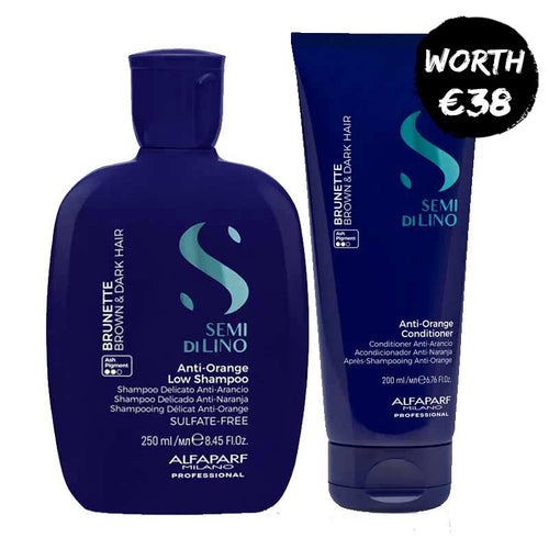 Alfaparf Semi Di Lino Brunette Anti-Orange Shampoo & Conditioner Duo