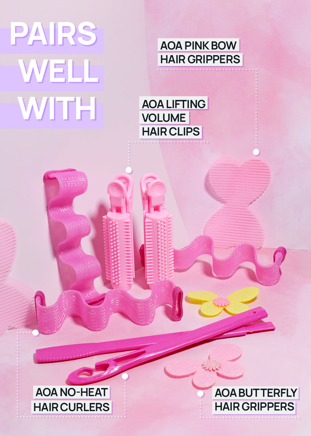 AOA Anti-Slip Hair Grippers - Bow