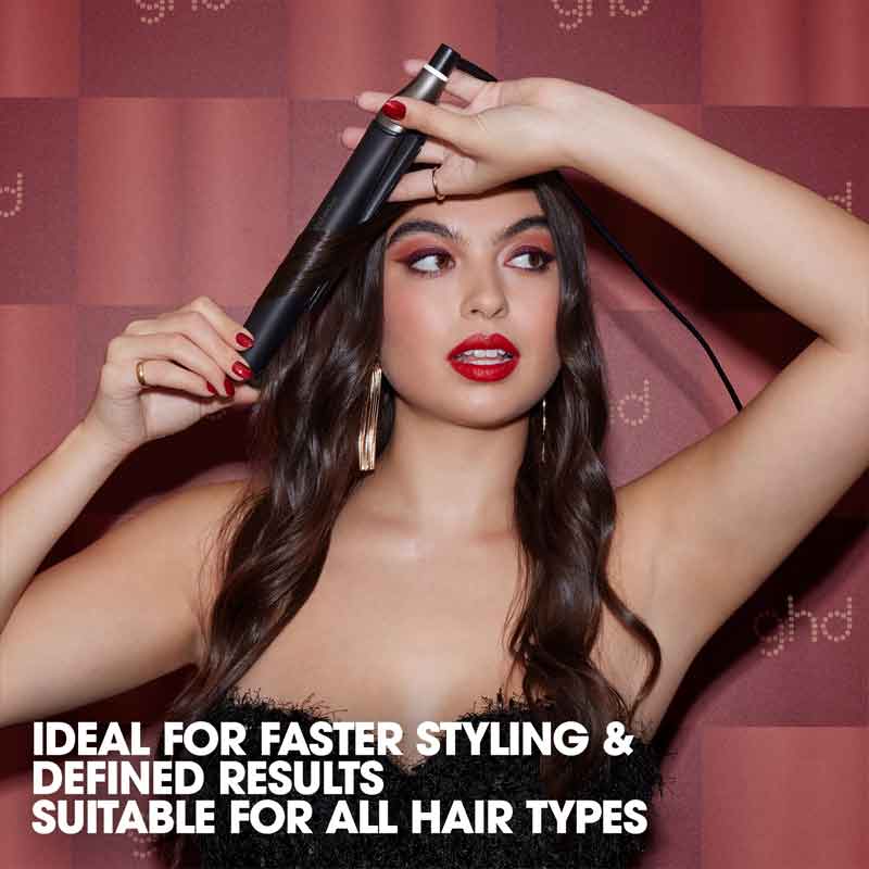 ghd Chronos Styler Black Gift Set With Paddle Brush & Bag