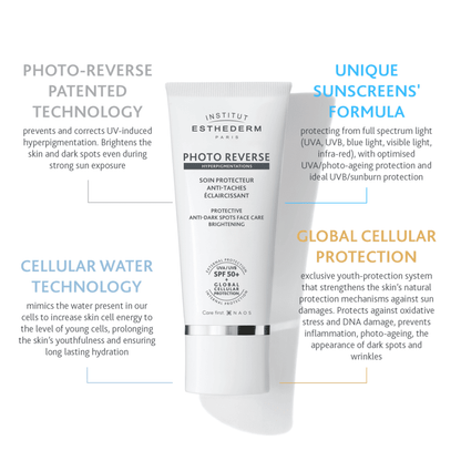 Institut Esthederm Photo Reverse Brightening Protective Anti-Dark Spots Face Care SPF 50+
