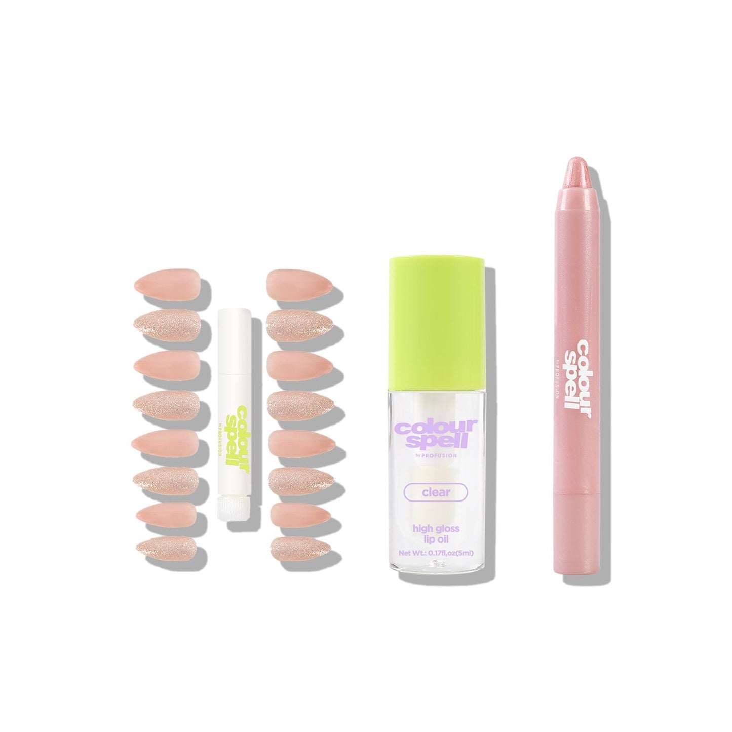 ColourSpell - Pressed, Glossed and Polished Collection- Shadow, Lip Oil & Nails