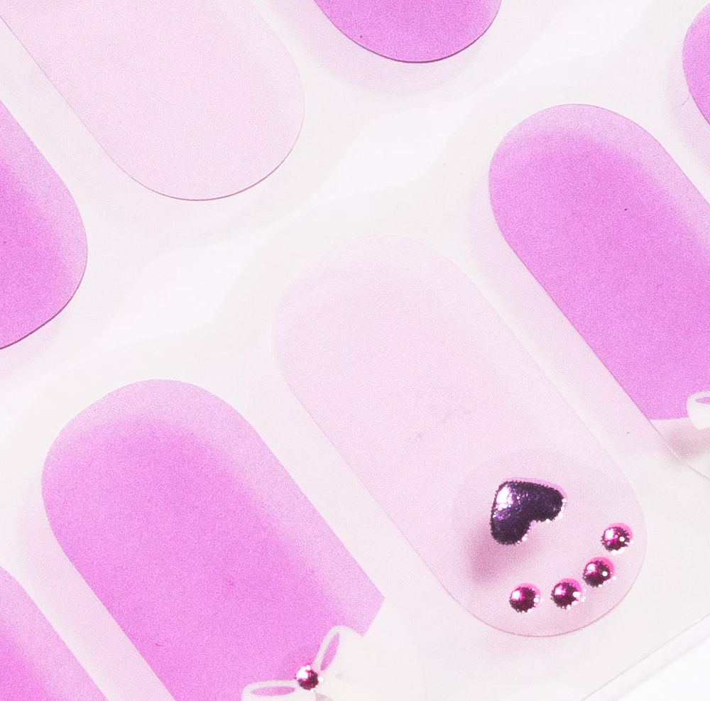 Candied Nails - Nail Sticker - Lavender Heart Gel Nails